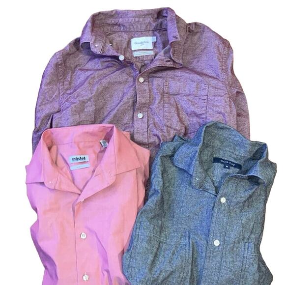 3 Dress Shirts Goodfellow UNLISTED Double Pump Size SIZE M 1 Slimfit Long Sleeve - Picture 1 of 10